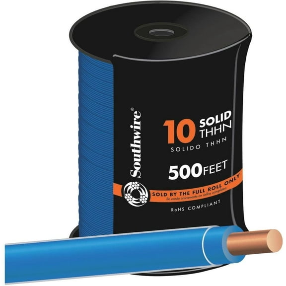 Southwire Thhn Wire - Copper Conductor, Nylon Jacket - 500' Blue