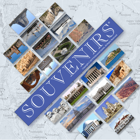 SOUVENIRS Trivia Board Game, USA Famous & Historical Sites