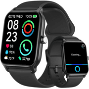 SOUYIE Smart Watch for Women Men, IP68 Waterproof Smart watches for Android Iphone,1.8" Fitness Tracker with Bluetooth Answer /Calls,100+ Sports Modes,Sleep record, Weather, Black