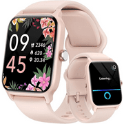 SOUYIE Smart Watches for Women Men, 1.8" Touch Screen Smartwatch for Android Iphone, Fitness Trackers with Bluetooth Call/text,100+ Sports Modes,IP68 Waterproof,Pink