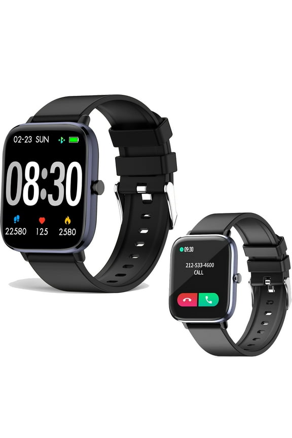 Smart Watch with Bluetooth Call /Text for Women Men , IP67 Waterproof Fitness Tracker with 1.7" HD Display, Fitness Watches for Android and iOS Phones, Black