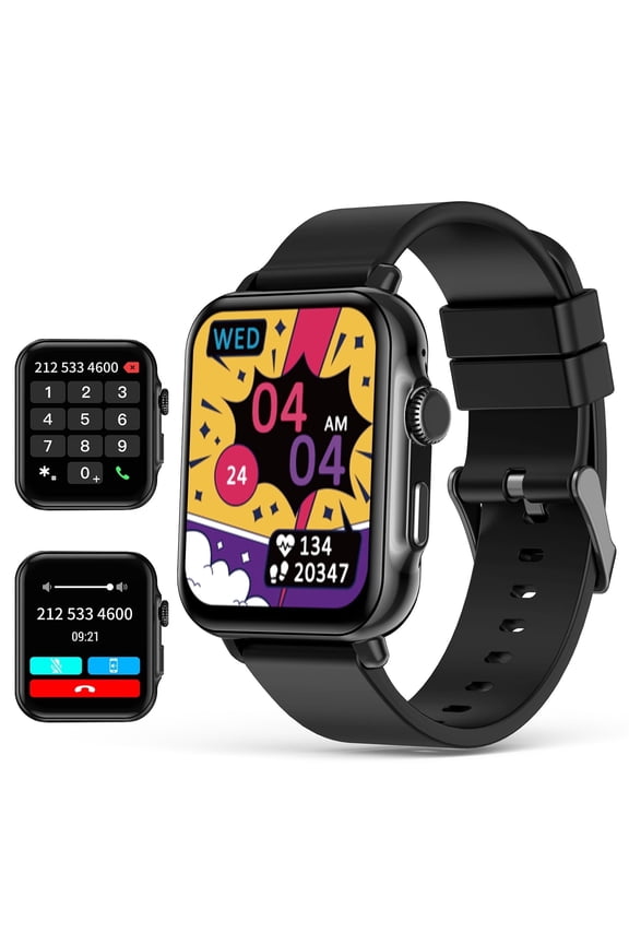 1.85" Smart Watch for Women Men, HD Full Touchscreen Smartwatches with Bluetooth Answer/Call,IP68 Waterproof Fitness Tracker,Multiple Sports Modes, Sportwatchs for Android Ios,Black