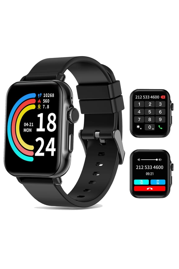 1.85" Smart Watch for Women Men, HD Full Touchscreen Smartwatches with Bluetooth Answer/Call,IP68 Waterproof Fitness Tracker,Multiple Sports Modes, Sportwatchs for Android Ios,Black