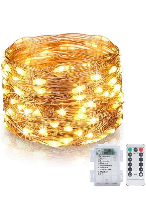 33 Ft Battery Operated Indoor LED String Lights, 100 Pack