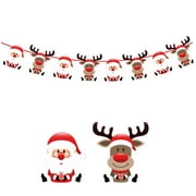 SOWNBV Banners Christmas Paper Banner Christmas Decorations Hanging Paper Pull Flower For Party Multi-color One Size