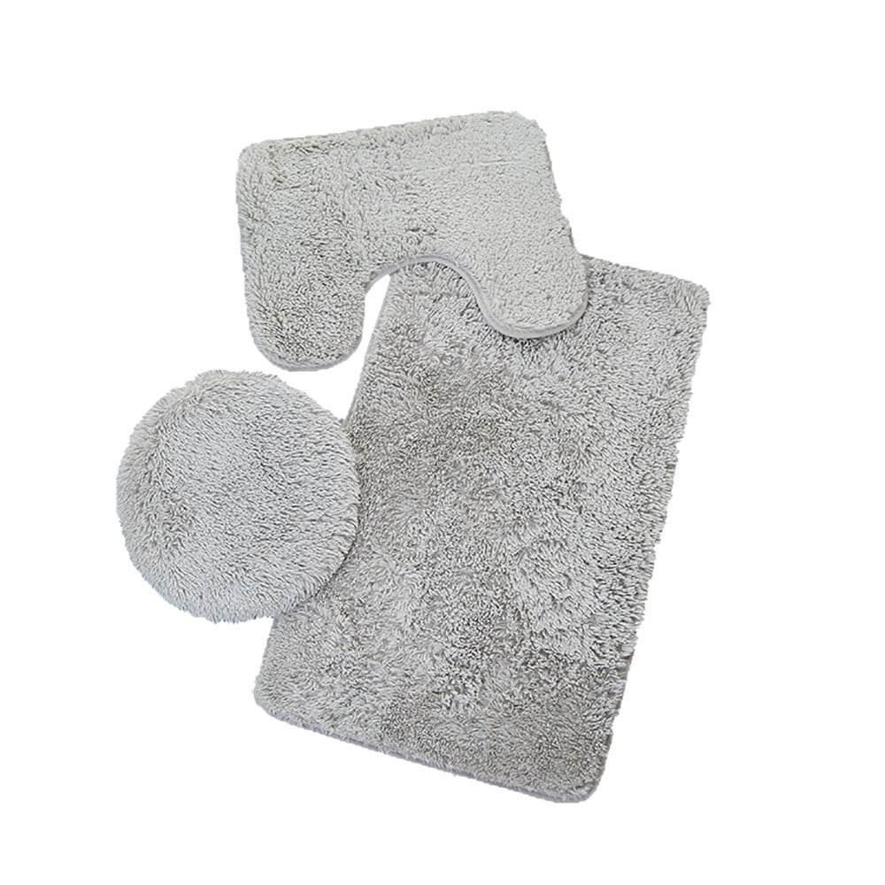 LMEEOR Foot Cushions Clearance 3pc Bathroom Set Rug Mat Toilet Lid