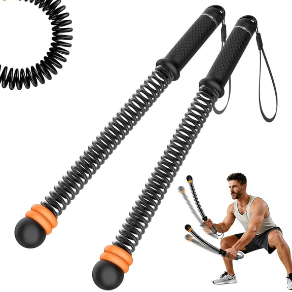 SOXOTOG weighted ropeless battle ropes,battle ropes cordless,Adjustable weighted cordless battle rope with resistance springs,Equipped with a non-slip spiral handleAnd non-slip gloves