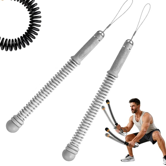 SOXOTOG weighted ropeless battle ropes,battle ropes cordless,Adjustable weighted cordless battle rope with resistance springs,Equipped with a non-slip spiral handleAnd non-slip gloves