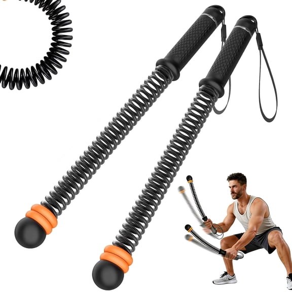SOXOTOG weighted ropeless battle ropes,battle ropes cordless,Adjustable weighted cordless battle rope with resistance springs,Equipped with a non-slip spiral handleAnd non-slip gloves