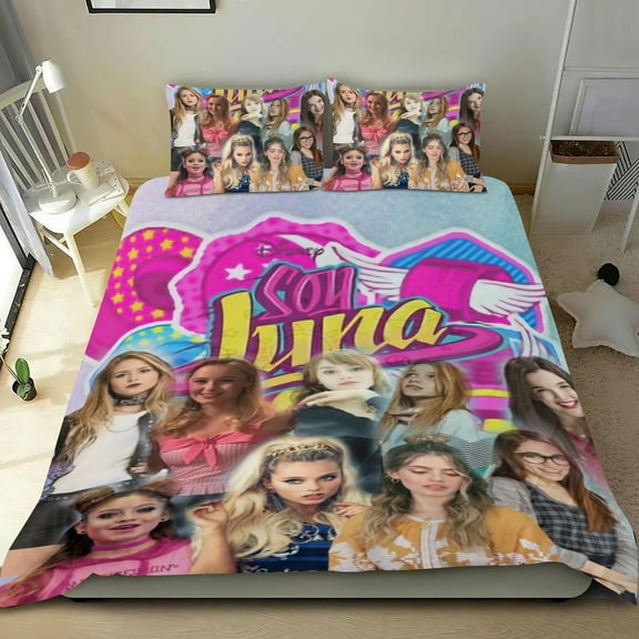 SOY LUNA Themed Bed Sheet Set Three Piece Set 53x79 In ches Comfortable And Skin Friendly Unique Design Creating A Star Studded Night Home Decor Gifts For Family Friends fans