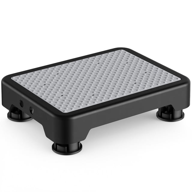SOYO Heavy Duty Mobility One Step Stool, Indoor/Outdoor Non-Slip Step Platform Assistive Devices for Adults and Elderly, Portable Standing Supports for Cars, Bed, Door, Stair or Bathroom, Black-Gray