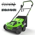 thumbnail image 1 of SOYUS 15-Inch 13-Amp Electric Dethatcher and Scarifier with 45L Removable Thath Collection Bag, Corded Lawn Dethatcher with 5-Position Depth Adjustment, Quick-Fold, Increases Lawn Health, 1 of 9