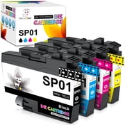 High Capacity SP01 SP-1 Ink Cartridge 4-Pack Replacement for Brother SP01 Ink Cartridges SP01BKS SP01CS SP01MS SP01YS for Thermo Sublimation SP-1 Printer Ink, 4-Pack