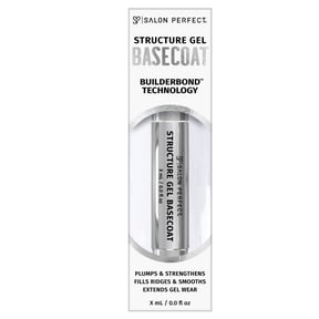 Salon Perfect Structure Gel Nail Polish Builder Hard Gel Base Coat, Brush On, 4.5g, Clear