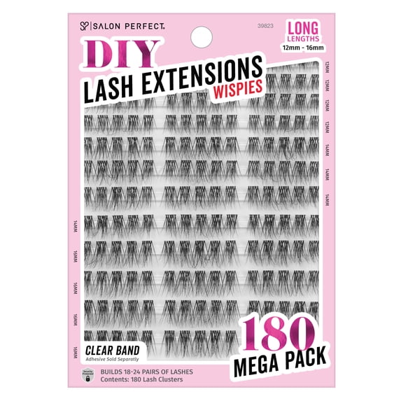 Salon Perfect DIY Lash Extension Long Wispie Clusters 180pc Mega Pack