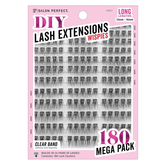 Salon Perfect DIY Lash Extension Long Wispie Clusters 180pc Mega Pack