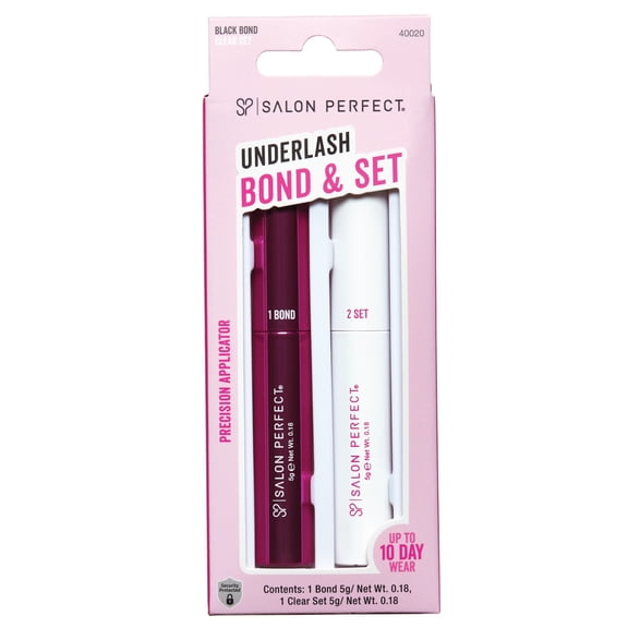 Salon Perfect Underlash Bond and Set Longwear Lash Glue, Black Bond, Clear Set, 5 Grams