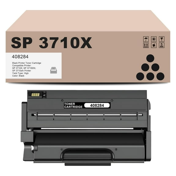 SP 3710X Toner Cartridge Replacement for Ricoh 408284 SP 3710X 3710DN Print Cartridge (1-Pack, Black)