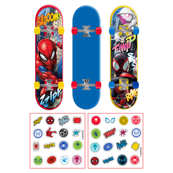 Spiderman 3 pack Fingerboards, with 2 Sticker Sheets, for Ages 6+