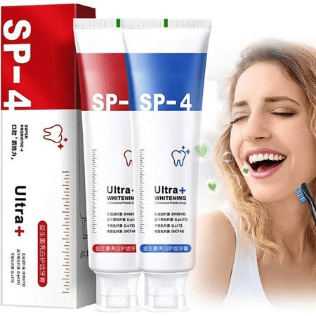 SP-4 Probiotic Whitening Toothpaste,Sp-4 Probiotic Toothpaste,Fresh Breath,Stain Removing,2PCS Contained Red and Blue