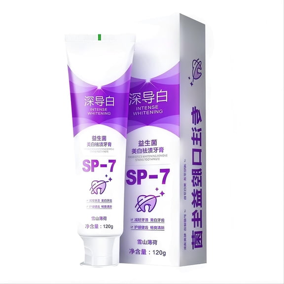 SP-7 Probiotic Whitening Toothpaste,Enamel Protection and Tooth Strengthening,Daily Use for Oral Health,Enamel-Safe, Fluoride-Free,Deep Stain Remover Toothpaste