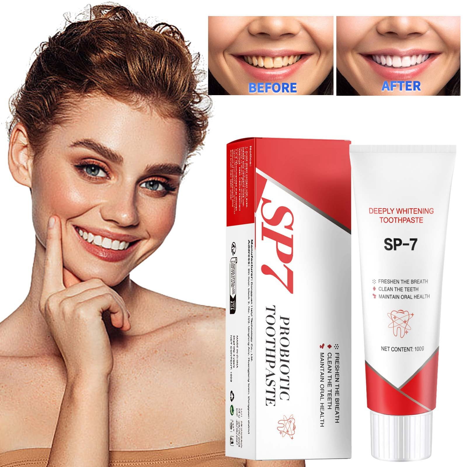 SP7 Probiotic Whitening Toothpaste, Freshens Breath, Remover, Enhanced Teeth, Leaves a