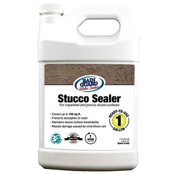 SP-7004 Stucco Sealer 1 Gallon - Clear Natural Finish - Deep Penetrating Water Protection for Unpainted Stucco Surfaces - Water-Based Silane/Siloxane