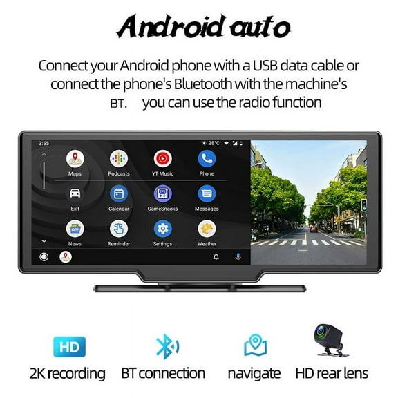 SP-880 10 inch Wireless Carplay Built-in DVR Factory Built-in Camera Car Monitor Touchscreen WiFi