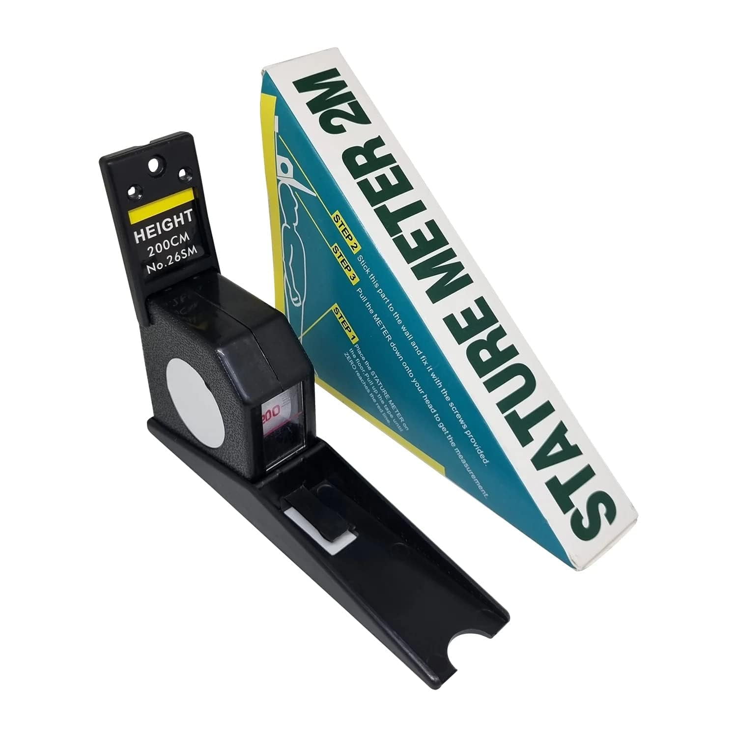 Medup 2-Meter (200cm) Wall Mounted Growth Height Ruler - Stainless Steel Tape For Kids & Adults