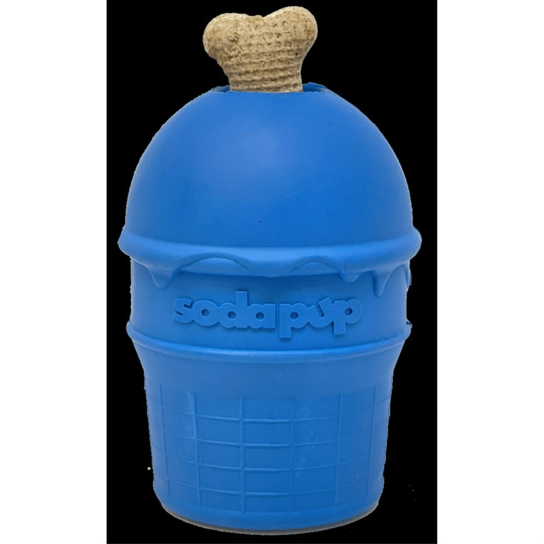 SP Ice Cream Cone Durable Rubber Chew Toy and Treat Dispenser, Size: Medium, Blue