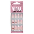 thumbnail image 1 of Salon Perfect Artificial Fake Press On Nails, 455 Viral Nail Edit Cherry Bow, Short Almond, File, Glue and Prep Pad Included, 30 Nails, 1 of 7