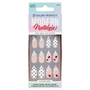 Salon Perfect Artificial Fake Press On Nails, 474 Modern Nostalgia, Polka Dot Ladybug, Medium Almond, File, Glue and Prep Pad Included, 30 Nails