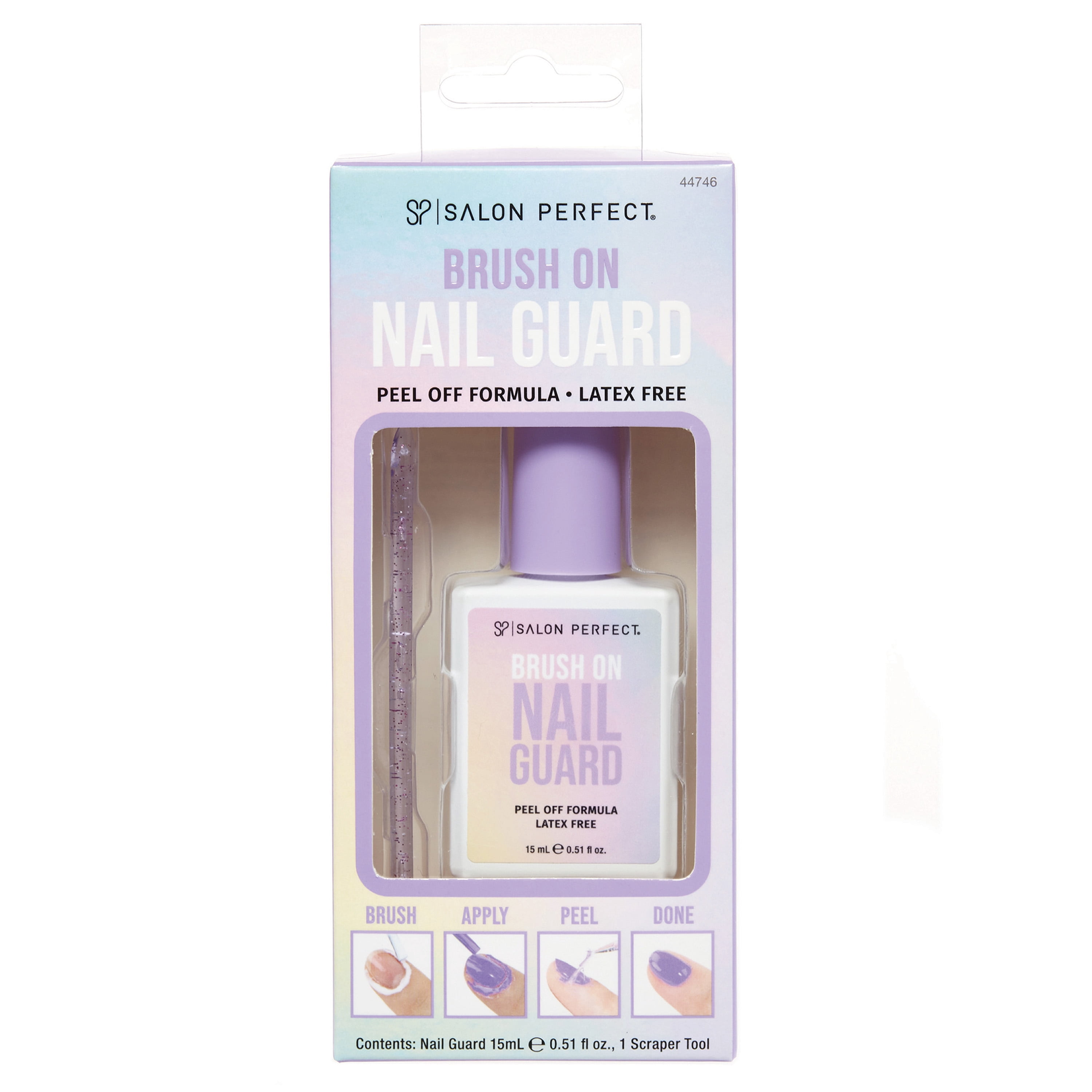 Salon Perfect Latex Free Brush On Nail Guard, 0.51 fl oz, 1 Scraper Tool Included