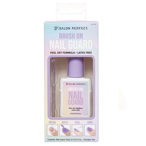 Salon Perfect Latex Free Brush On Nail Guard, 0.51 fl oz, 1 Scraper Tool Included