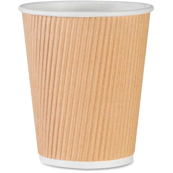 SP Richards B1143846 8 oz GJO11255CT Genuine Joe Rippled Hot Cups - Brown - 500 Count