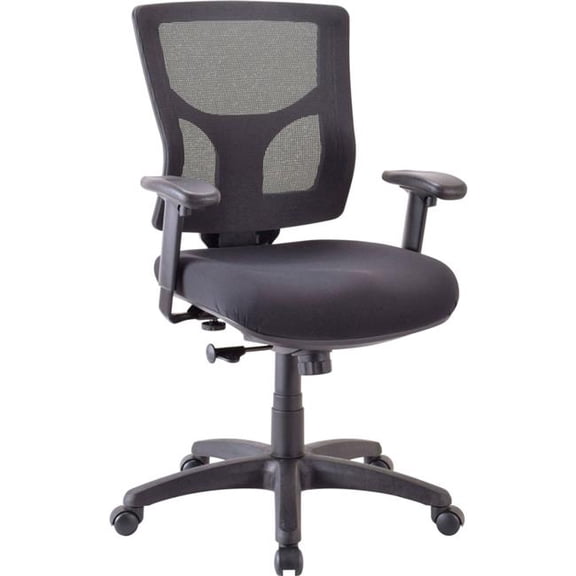 SP Richards B3251009 25.62 x 26.37 x 40.31 in. Lorell Conjure Executive Mid-Back Fabric Task Chair, Black