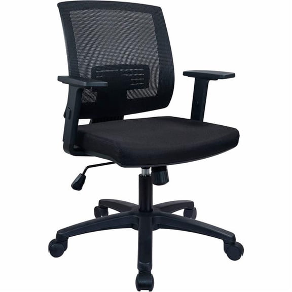 SP Richards B3251011 Lorell Soho Ergonomic Mesh Task Chair with Adjustable Arms & Fabric Seat, Black