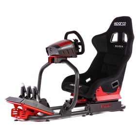 SP Richards Racing Gaming Sim Rig 1 with Steering Wheel Included, Black