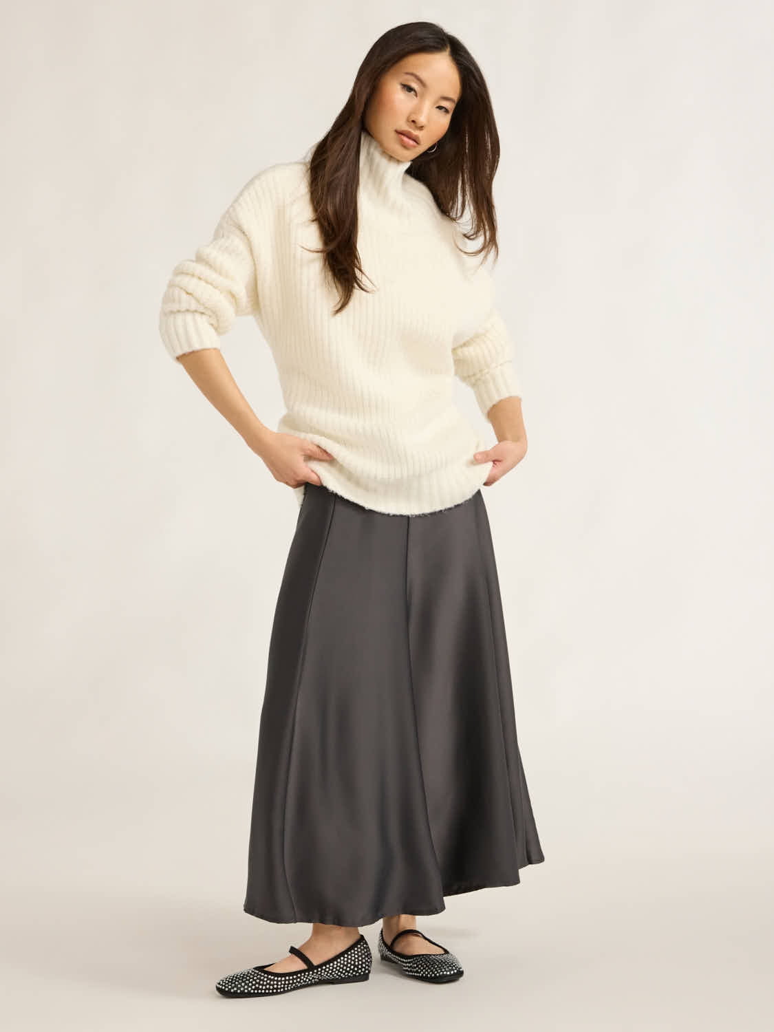 Scoop Women’s & Women's Plus Satin Maxi Skirt, Sizes XS-4X