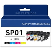 SP01 SP-1 SP1 Sublimation Ink Cartridge High Capacity Compatible with Brother SP-1 Sublimation Printer 5-Pack, 2 black,1 cyan,1 magenta,1 yellow
