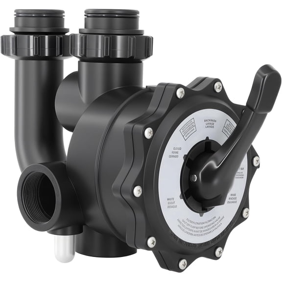 SP0715XR50 2 Inch Pool Multiport Control Valve, 2" FIP 6-Position Backwash Valve Replacement for Hayward Pro Series Vari-Flo Grid D.E. Filter, Leak-Proof ABS Body, Easy Installation