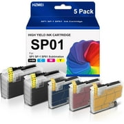 SP1 SP-1 SP01 Ink Cartridge High Yied SP01BKS SP01CS SP01MS SP01YS Ink 5-Pack Replacement for Brother SP-1 SP01 SP1 Sublimation Printer,2 Black,Cyan Magenta Yellow