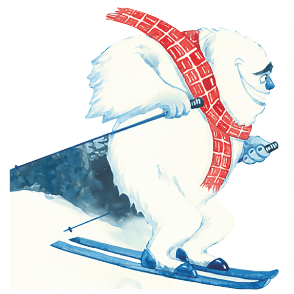SP12155 Skiing Yeti Abominable Snowman Cutout