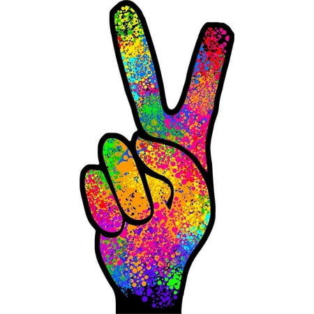 SP12479 Tie Dye Hippie 60s 70s Peace Fingers Hand Gesture Cardboard Cutout Standee Standup
