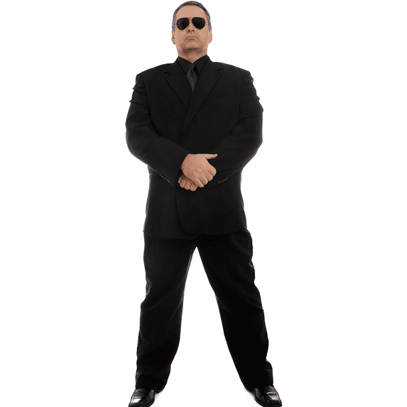 SP12579 Black Suit Doorman Bouncer Security Secret Service Cardboard Cutout Standee Standup