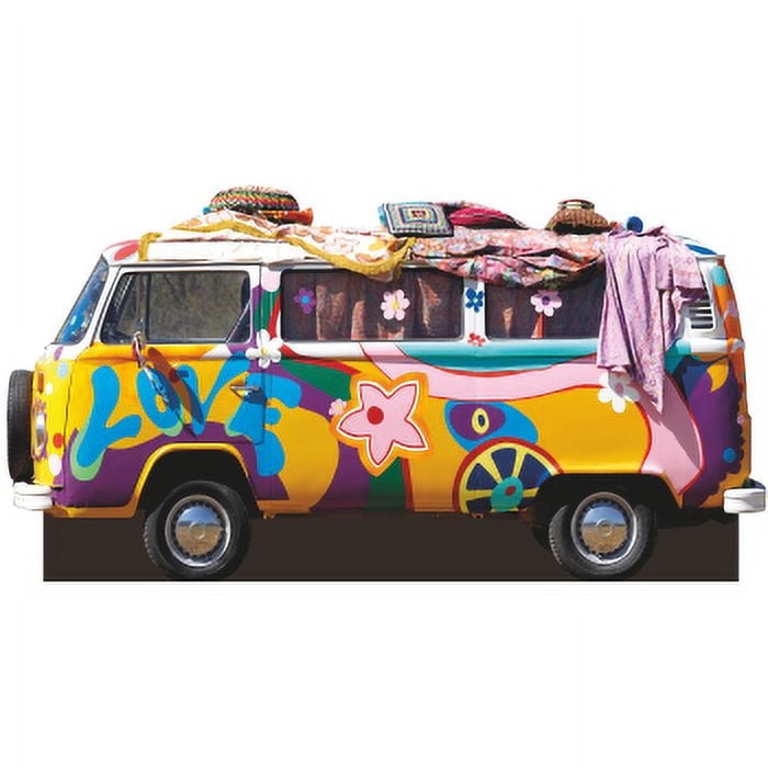 SP12678 HIPPIE VAN GROOVY CAR 60S WOODSTOCK CARDBOARD CUTOUT