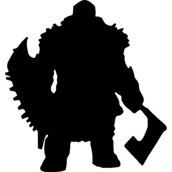 SP12757 Dwarf Warrior Silhouette Axe Shield Viking Soldier Cardboard Cutout Standup Standee