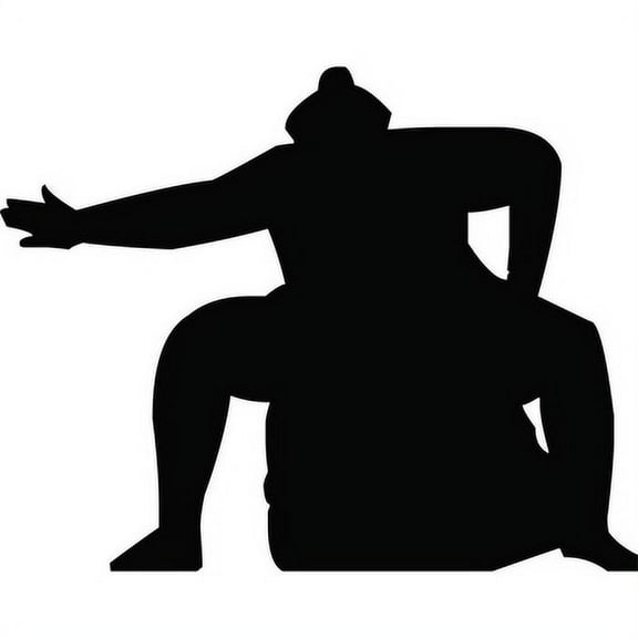 SP12806 Sumo Wrestler Japanese Fighter Silhouette Cardboard Cutout Standup Standee