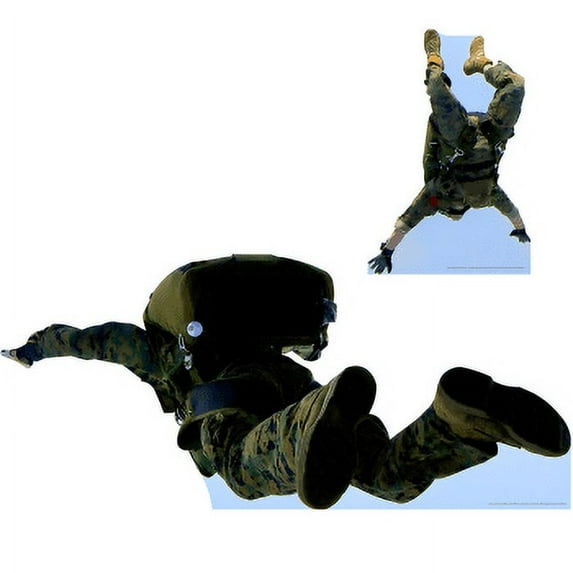 SP12823 Airborne Ranger Back 2pack Free Fall Paratrooper Parachute Soldier Cardboard Cutout Standup Standee