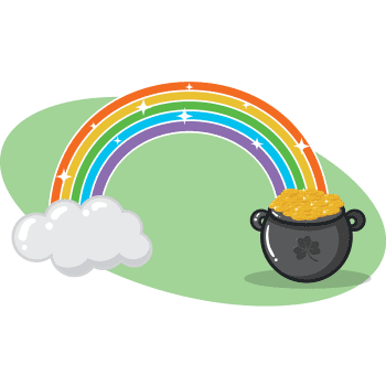 SP12906 Pot of Gold Rainbow Saint Patricks Pattys Day Cardboard Cutout Standee Standup